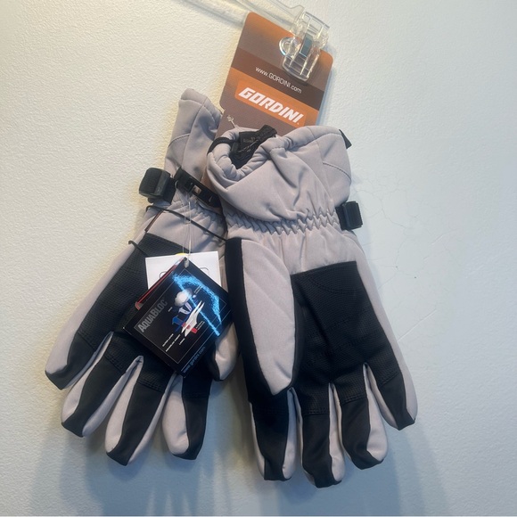 NEW Men's GORDINI Ski Aquabloc Waterproof Warmer Soft Shell Gloves L Gray Black - Picture 4 of 8